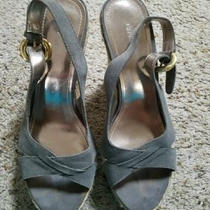 Like new grey suede Express wedge heels size 9.